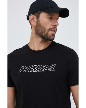 Hummel t-shirt treningowy Callum kolor czarny z nadrukiem