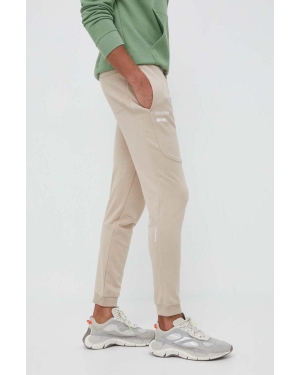 4F spodnie dresowe kolor beżowy gładkie
