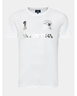 La Martina T-Shirt Reichard WMR309 JS206 Biały Regular Fit