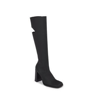 Calvin Klein Jeans Kozaki Long Heel Zip Boot Cut Out Edgy YW0YW01253 Czarny