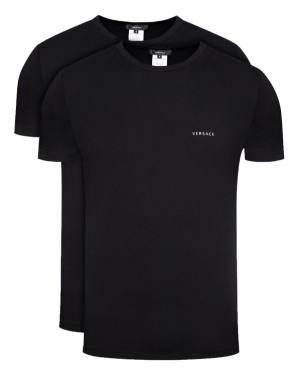 Versace Komplet 2 t-shirtów Intimo AU04023 Czarny Slim Fit