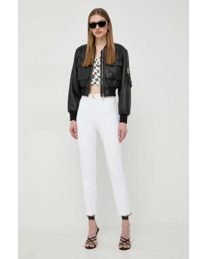 Elisabetta Franchi spodnie damskie kolor biały dopasowane high waist PAT1441E2