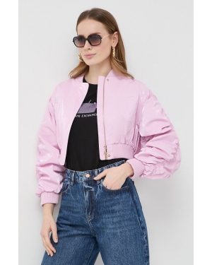 Pinko kurtka bomber damski kolor różowy przejściowa