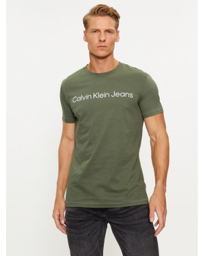 Calvin Klein Jeans T-Shirt J30J322344 Zielony Slim Fit
