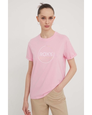 Roxy t-shirt bawełniany damski kolor fioletowy ERJZT05673