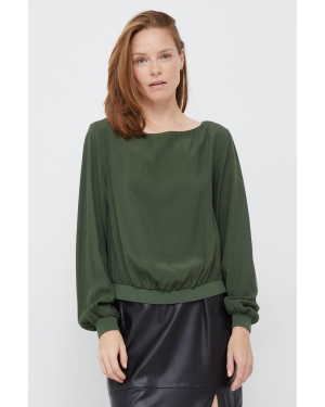 Sisley bluzka damska kolor zielony gładka