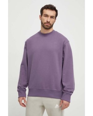 adidas Originals bluza bawełniana męska kolor fioletowy gładka IR7918