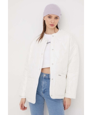 Tommy Jeans kurtka damska kolor biały przejściowa oversize