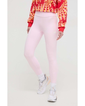 adidas legginsy damskie kolor różowy gładkie IS4291