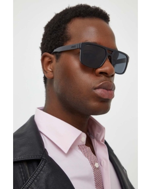 BOSS okulary przeciwsłoneczne męskie kolor czarny