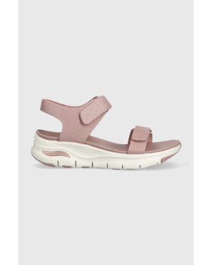 Skechers sandały damskie kolor różowy