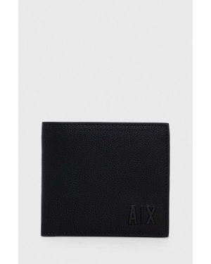 Armani Exchange portfel skórzany męski kolor czarny