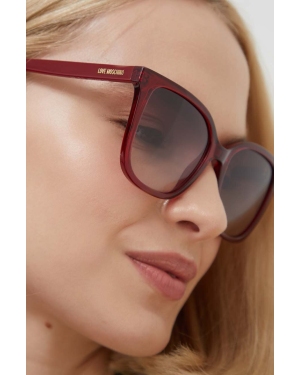 Love Moschino okulary przeciwsłoneczne damskie kolor czerwony