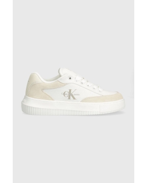 Calvin Klein Jeans sneakersy CHUNKY CUPSOLE LACE SKATER BTW kolor beżowy