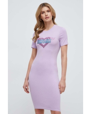 Versace Jeans Couture sukienka kolor fioletowy mini dopasowana