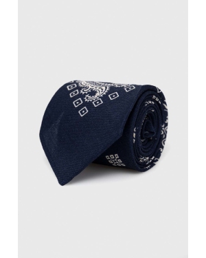 Polo Ralph Lauren krawat wełniany kolor granatowy