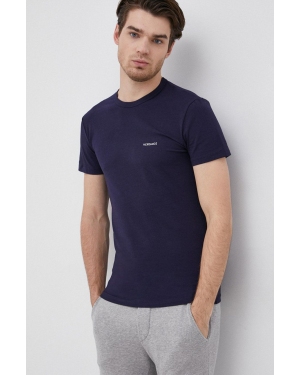 Versace T-shirt męski kolor granatowy gładki