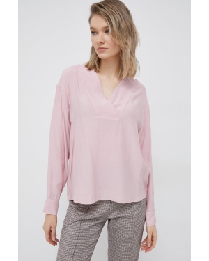 Sisley bluzka damska kolor różowy gładka