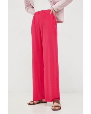 Max Mara Leisure spodnie damskie kolor różowy szerokie high waist