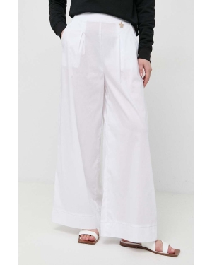 Liu Jo spodnie damskie kolor biały szerokie high waist