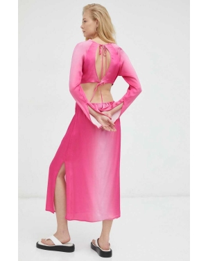 Herskind sukienka kolor fioletowy maxi prosta