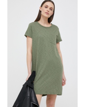 GAP sukienka bawełniana kolor zielony mini prosta