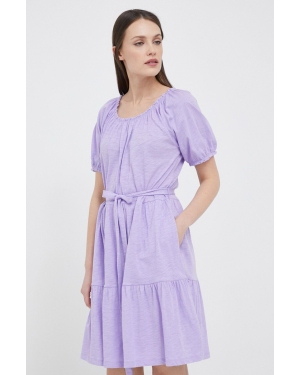 GAP sukienka bawełniana kolor fioletowy mini rozkloszowana