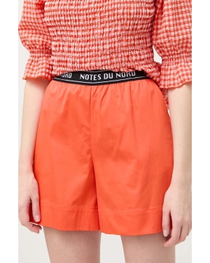 Notes du Nord szorty damskie kolor pomarańczowy gładkie high waist