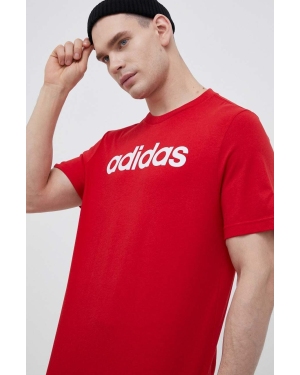 adidas t-shirt bawełniany kolor czerwony z nadrukiem