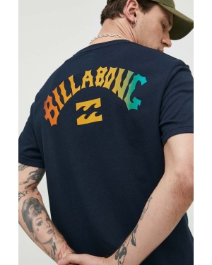 Billabong t-shirt bawełniany kolor granatowy z nadrukiem