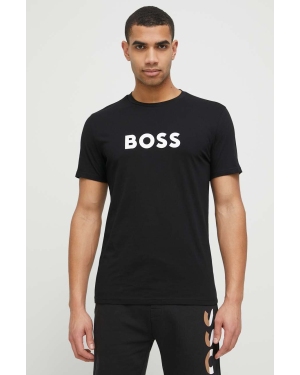 BOSS t-shirt plażowy kolor czarny wzorzysty