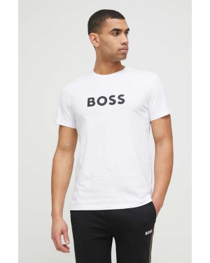 BOSS t-shirt plażowy kolor biały wzorzysty