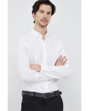 BOSS koszula bawełniana męska kolor biały regular z kołnierzykiem button-down