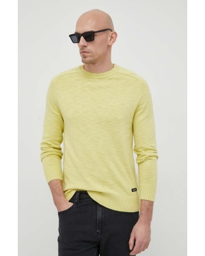 Calvin Klein sweter bawełniany kolor żółty lekki