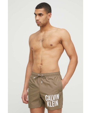 Calvin Klein szorty kąpielowe kolor brązowy