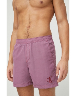 Calvin Klein szorty kąpielowe kolor fioletowy