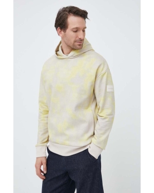 Calvin Klein bluza męska kolor żółty z kapturem wzorzysta