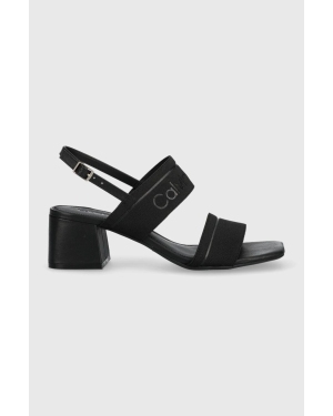 Calvin Klein sandały SQUARED BLK HL SANDAL 45 HE kolor czarny HW0HW01635