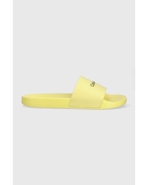 Calvin Klein klapki POOL SLIDE RUBBER męskie kolor żółty HM0HM00455