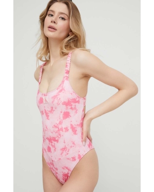 Calvin Klein jednoczęściowy strój kąpielowy kolor różowy lekko usztywniona miseczka