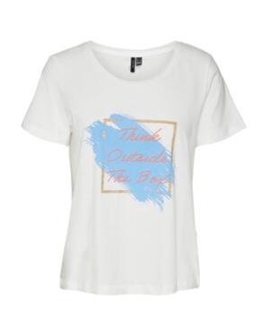 Vero Moda T-Shirt Pamala 10284321 Biały Regular Fit
