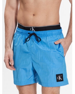 Calvin Klein Swimwear Szorty kąpielowe Medium Double Wb KM0KM00846 Niebieski Regular Fit