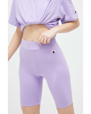 Champion szorty damskie kolor fioletowy gładkie medium waist