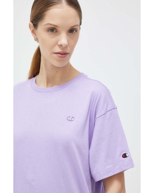 Champion t-shirt bawełniany kolor fioletowy