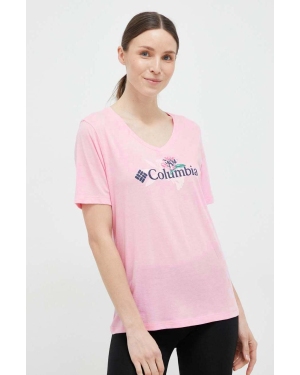 Columbia t-shirt damski kolor różowy