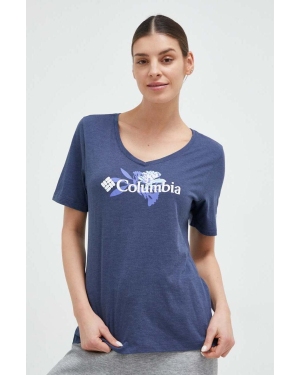 Columbia t-shirt damski kolor niebieski