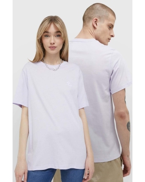 Converse t-shirt bawełniany kolor fioletowy gładki