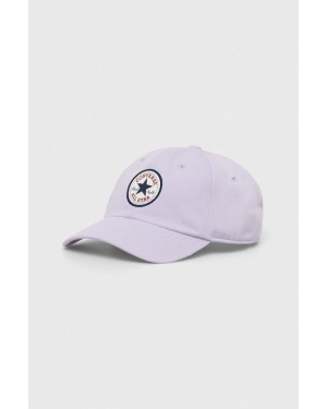 Converse czapka z daszkiem kolor fioletowy z aplikacją 10022134.A22-VaporViole
