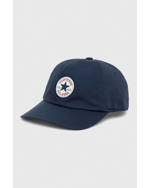 Converse czapka z daszkiem kolor granatowy z aplikacją 10022134.A27-Navy