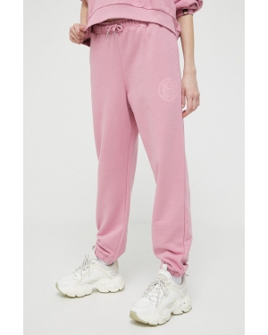 Ellesse spodnie dresowe kolor różowy z nadrukiem